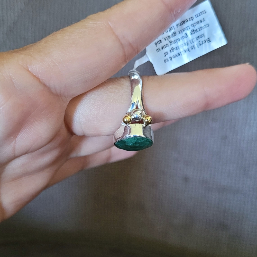 Shivam Faceted Emerald💚 Colored Beryl Statement Ring💍 - NWT - Picture 8 of 16
